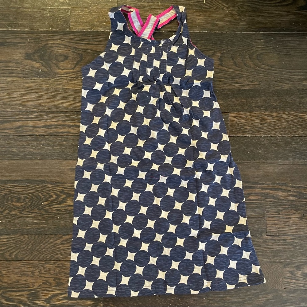 NWT Morgan & Milo Navy Polka Dot Cross Back Tiggy Dress Size 8 New with Tags
